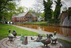 Sculpture of Ducks at Worsley on the Bridgewater Canal